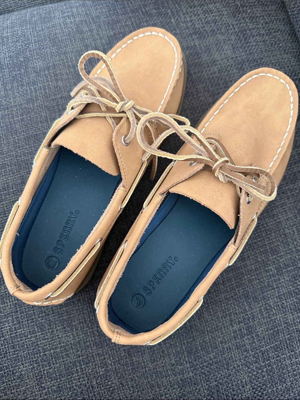 Sperry Men's Tan & Navy Suede Boat Shoes